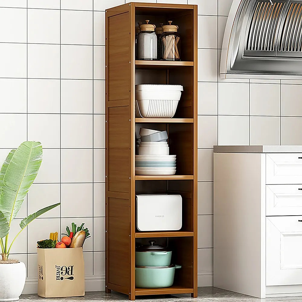 Bamboo 5-Shelf Bookcase – Tall Display Storage Rack Stand for Living Room, Bedroom, Office or Home Organisation - Image 2