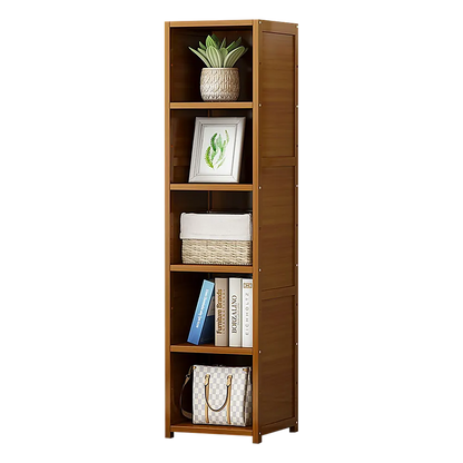 Bamboo 5-Shelf Bookcase – Tall Display Storage Rack Stand for Living Room, Bedroom, Office or Home Organisation - Image 8
