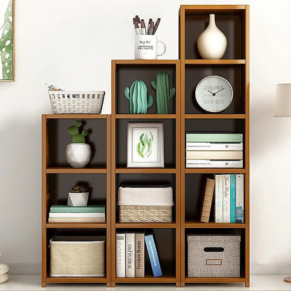3 Piece Bamboo Adjustable Shelf Set – Bookcase Display Storage Rack Stand - Image 4