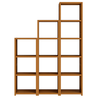 3 Piece Bamboo Adjustable Shelf Set – Bookcase Display Storage Rack Stand