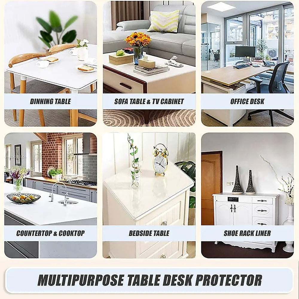 PVC Tablecloth Protector Table Cover Dining Table Cloth Plastic 2134x1070mm 1.5mm - Image 5