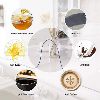 PVC Tablecloth Protector Table Cover Dining Table Cloth Plastic 2134x1070mm 1.5mm - Image 7