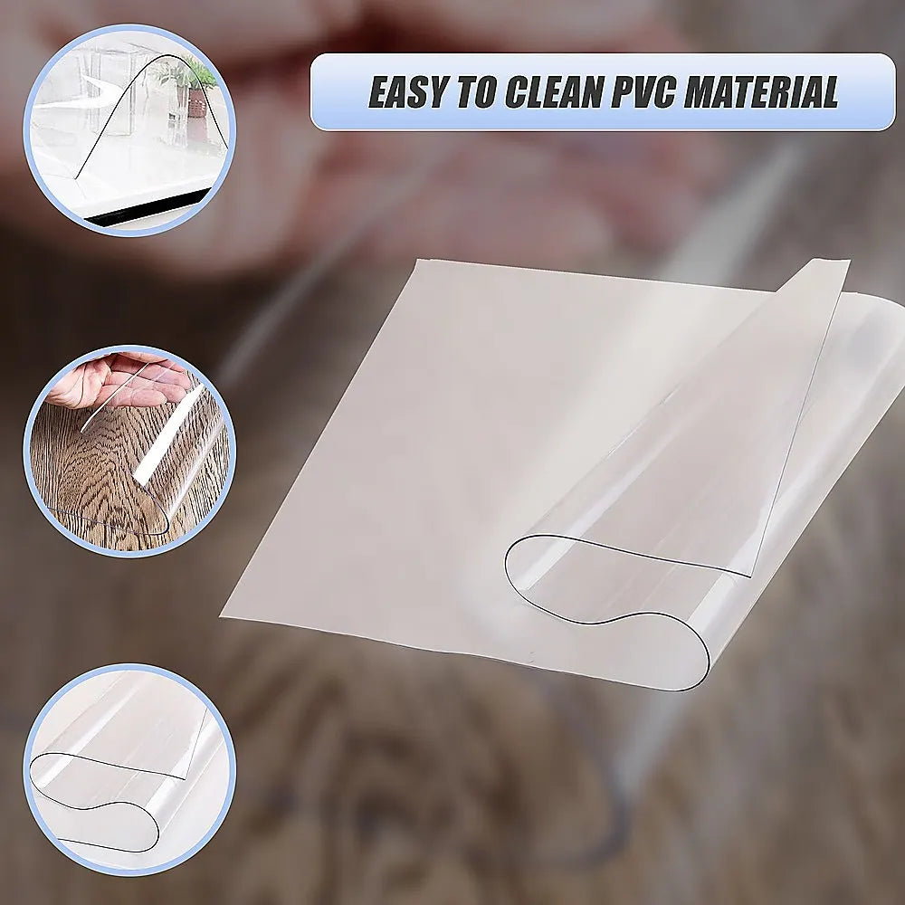 PVC Tablecloth Protector Table Cover Dining Table Cloth Plastic 2134x1070mm 1.5mm - Image 8