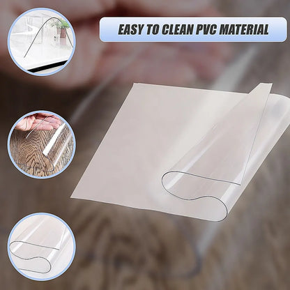 PVC Tablecloth Protector Table Cover Dining Table Cloth Plastic 2134x1070mm 1.5mm - Image 8