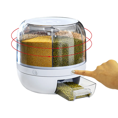 Rice Storage Cereal Dispenser Grain Container Rotating Dry Food Box - Image 4