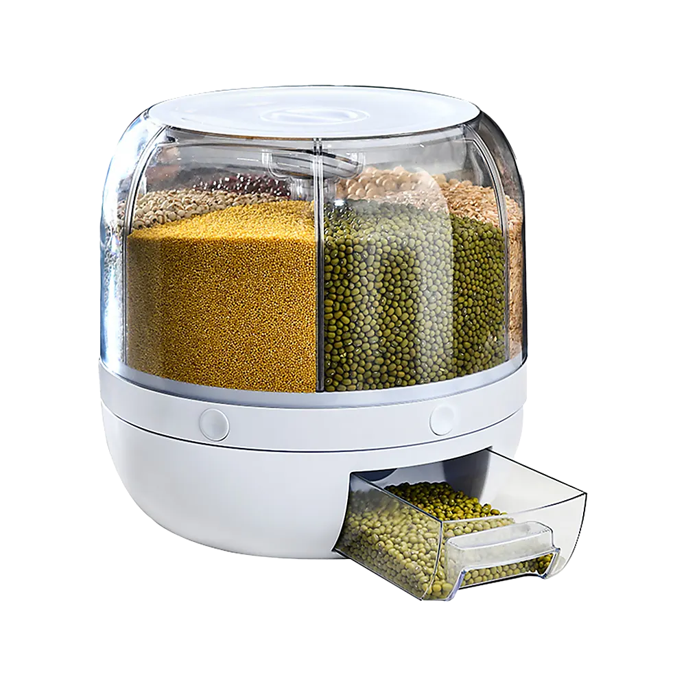 Rice Storage Cereal Dispenser Grain Container Rotating Dry Food Box - Image 8