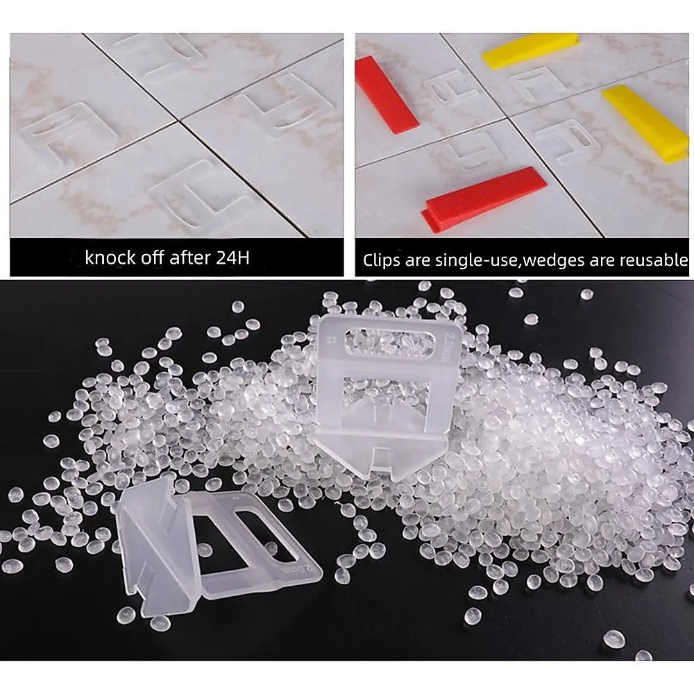 1000 Pack Tile Levelling System Clips Floor And Wall Tiling Spacers For Accurate Tile Alignment - Image 5