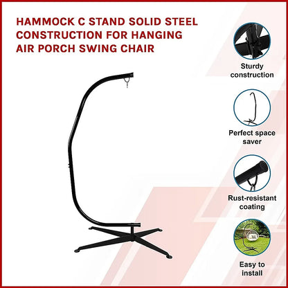 Hammock C Stand Solid Steel Construction for Hanging Air Porch Swing Chair - Image 3