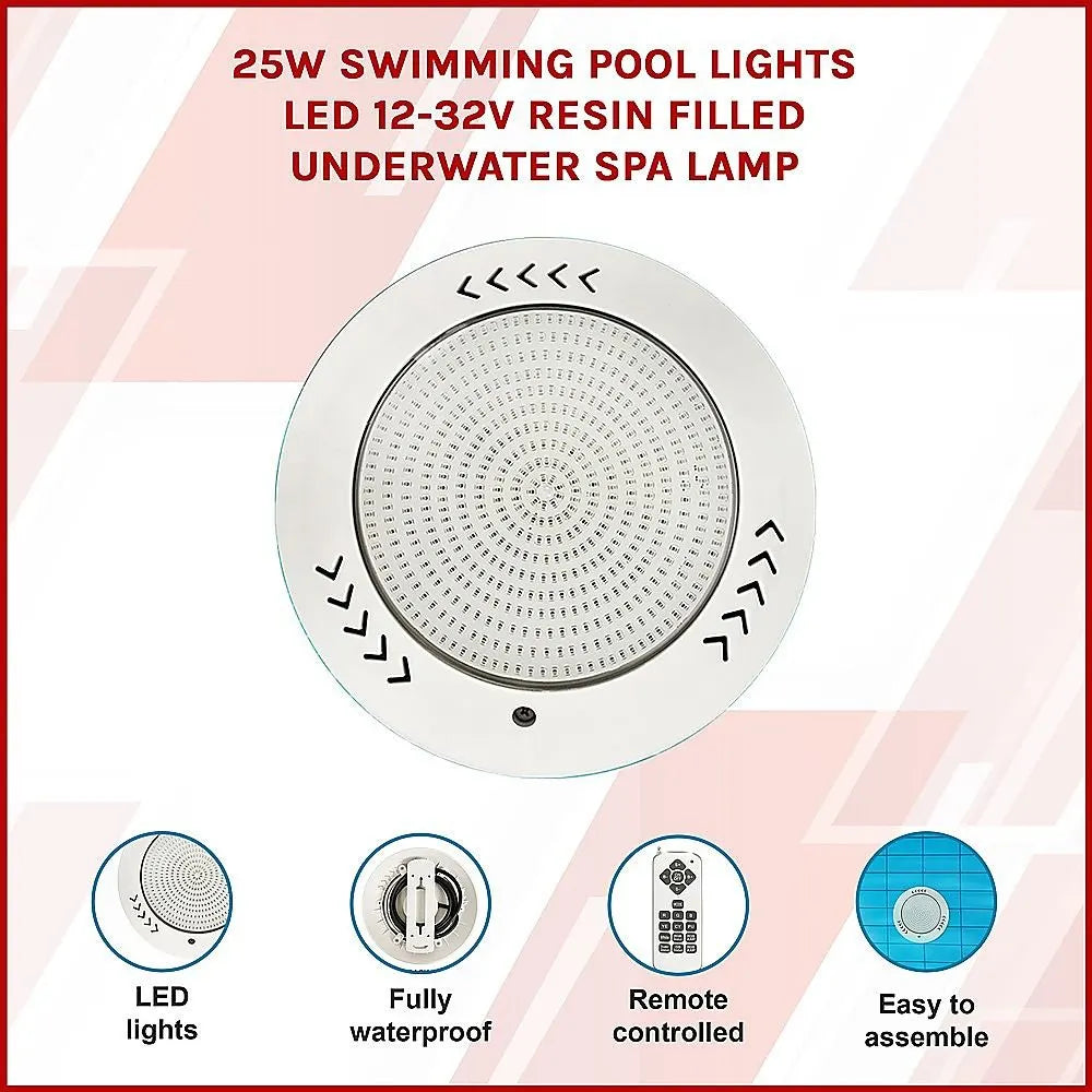 25w Swimming Pool Lights Led 12-32V Resin Filled Underwater Spa lamp - Image 3