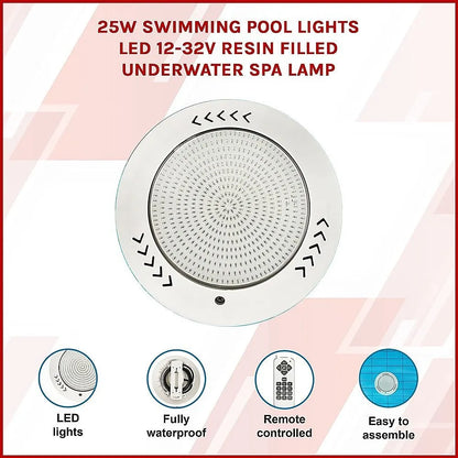 25w Swimming Pool Lights Led 12-32V Resin Filled Underwater Spa lamp - Image 3