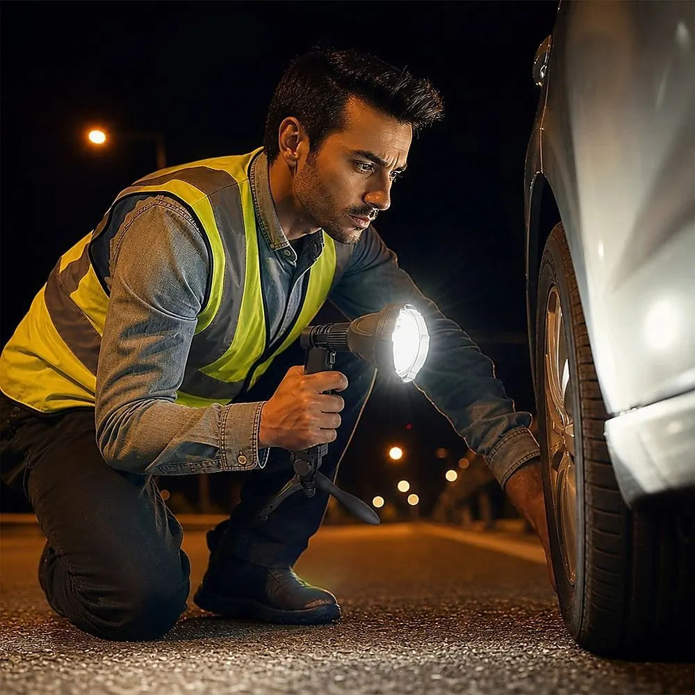 10W Handheld Spot Light Rechargeable LED Spotlight Hunting Shooting 12V - Image 5