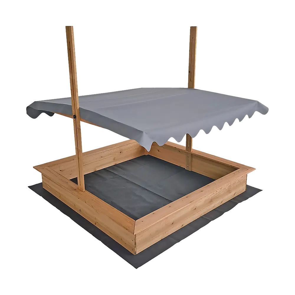 Kids Wooden Toy Sandpit with Adjustable Canopy - Image 8