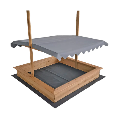 Kids Wooden Toy Sandpit with Adjustable Canopy - Image 8