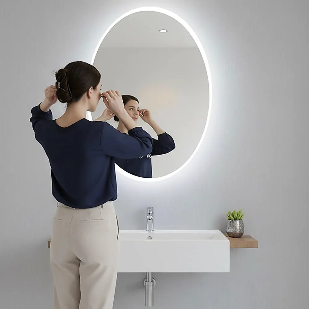 Oval Mirror LED Anti-Fog Illuminated Bathroom Living Room - Image 5
