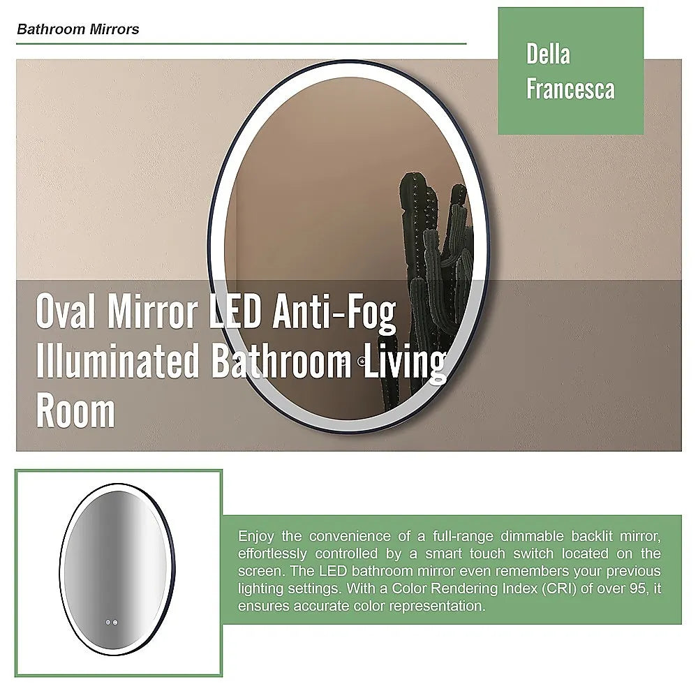 Oval Mirror LED Anti-Fog Illuminated Bathroom Living Room - Image 8