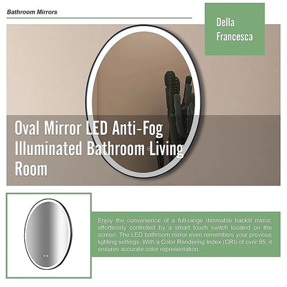 Oval Mirror LED Anti-Fog Illuminated Bathroom Living Room - Image 8