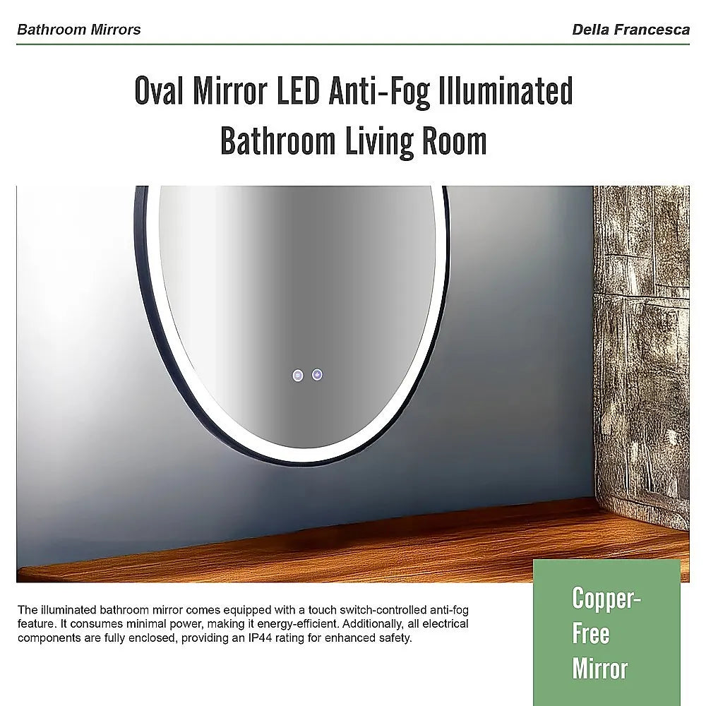 Oval Mirror LED Anti-Fog Illuminated Bathroom Living Room - Image 9