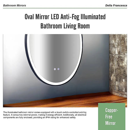 Oval Mirror LED Anti-Fog Illuminated Bathroom Living Room - Image 9