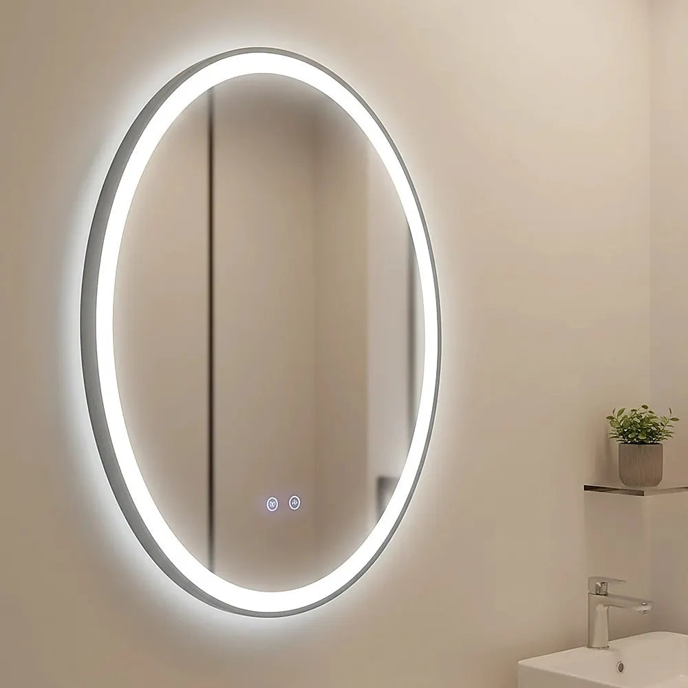 Oval Mirror LED Anti-Fog Illuminated Bathroom Living Room - Image 2