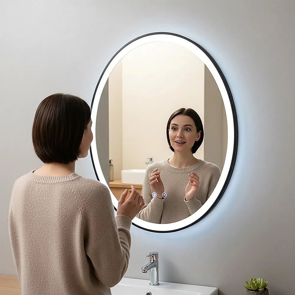Oval Mirror LED Anti-Fog Illuminated Bathroom Living Room - Image 5
