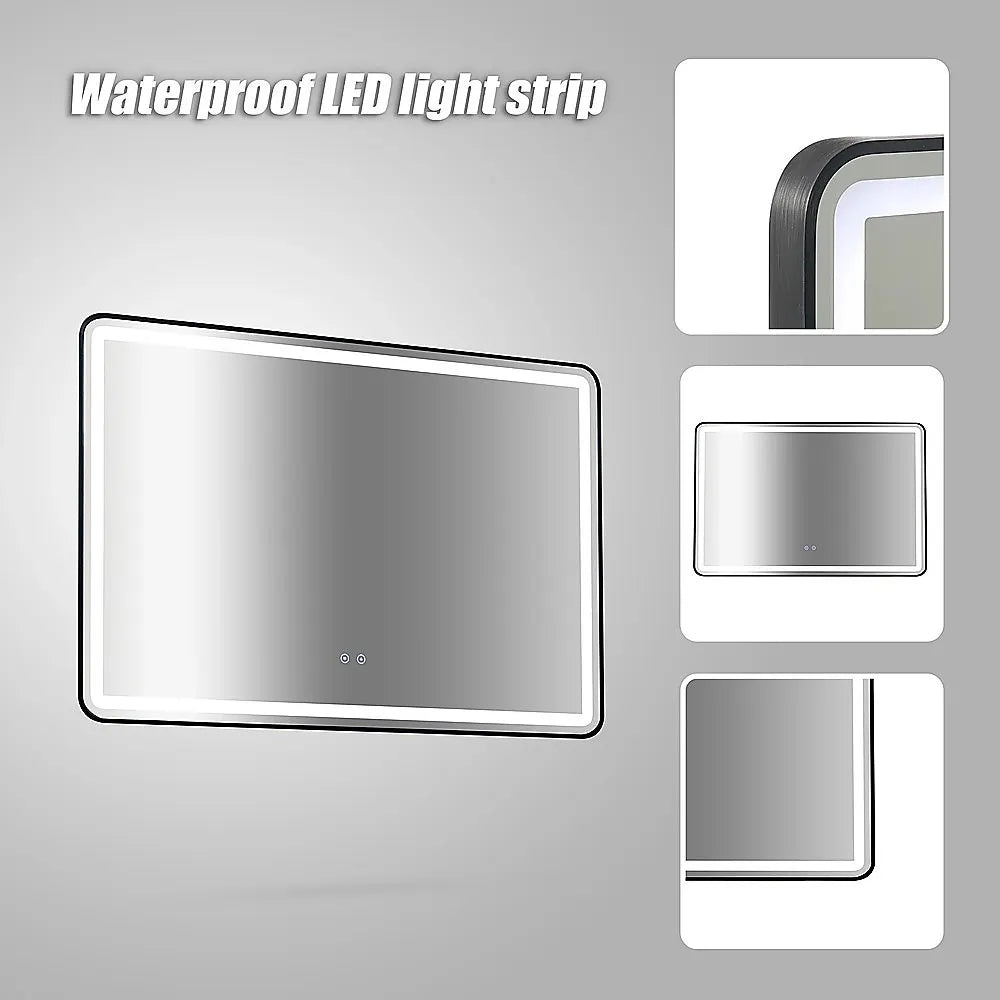 Rectangular Mirror LED Anti-Fog Illuminated Bathroom Living Room - Image 8