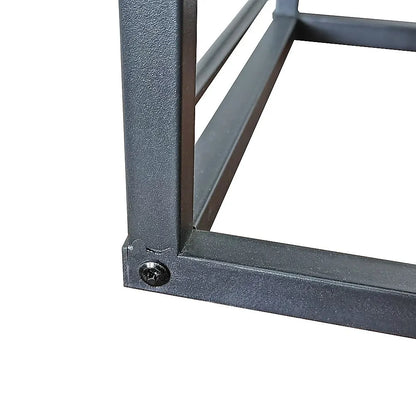 Industrial C Shaped Sofa Side Table with Wooden Shelf Couch Laptop Snack End Table - Image 5
