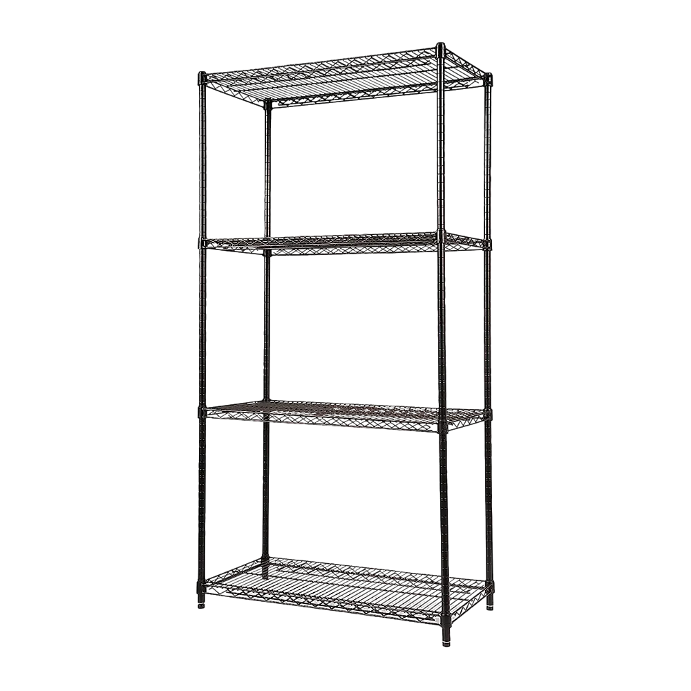 Modular Wire Storage 120x45cm Steel Shelving Black With Fixed Legs For Garage Kitchen Or Retail Storage