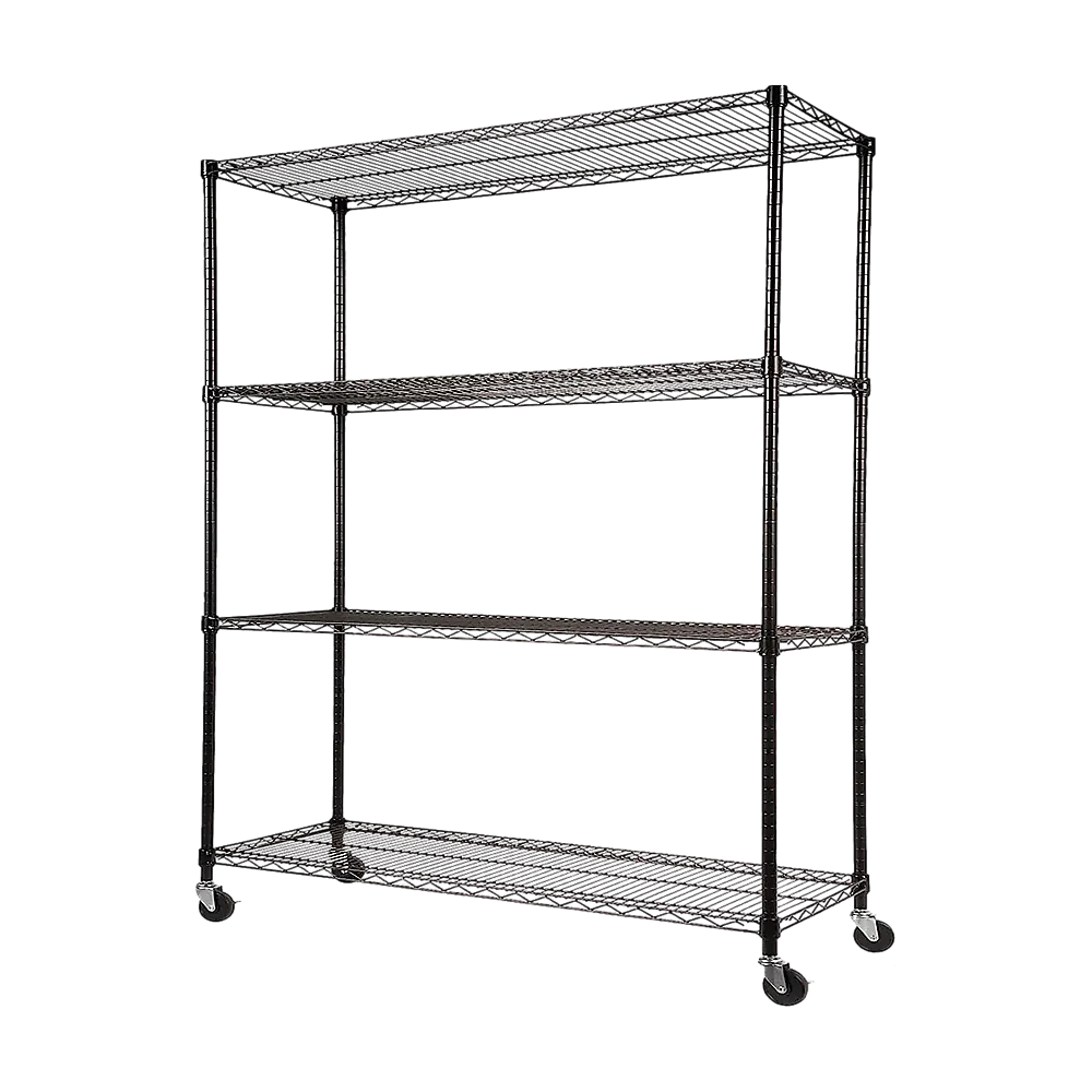 Modular Wire Storage 120x45cm Steel Shelving Black With Wheels For Garage Kitchen Or Retail Storage - Image 8