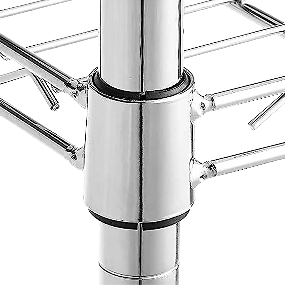 Modular Wire Storage 150x45cm Steel Shelving Chrome With Wheels For Garage Warehouse Or Kitchen Organisation - Image 5