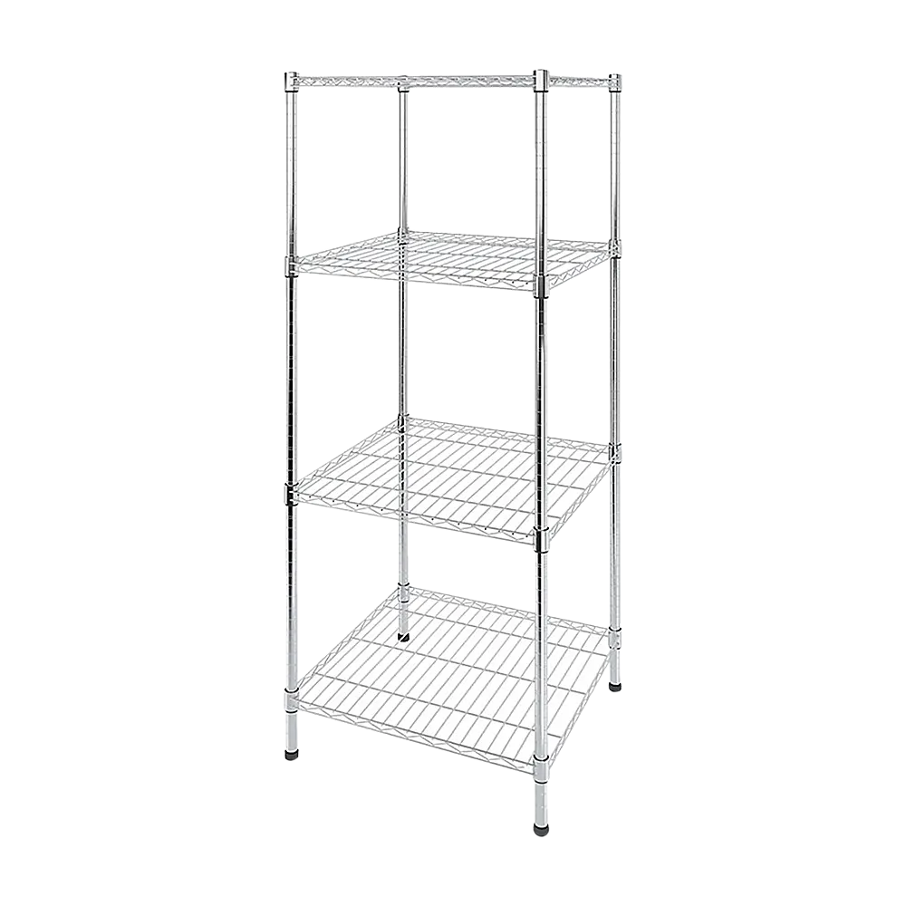Modular Wire Storage 60x60cm Steel Shelving Chrome With Fixed Legs For Garage Warehouse Or Kitchen Organisation