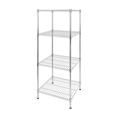 Modular Wire Storage 60x60cm Steel Shelving Chrome With Fixed Legs For Garage Warehouse Or Kitchen Organisation