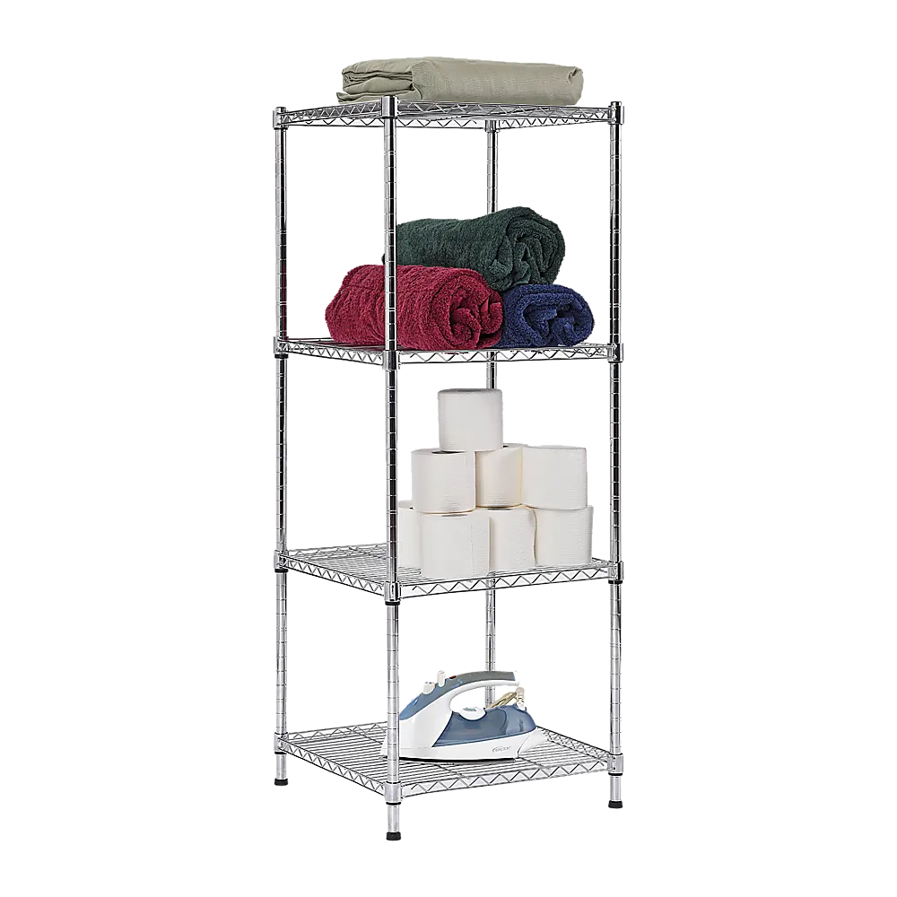 Modular Wire Storage 60x60cm Steel Shelving Chrome With Fixed Legs For Garage Warehouse Or Kitchen Organisation - Image 7