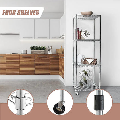 Modular Wire Storage 60x60cm Steel Shelving Chrome With Wheels For Garage Warehouse Or Kitchen Organisation - Image 9