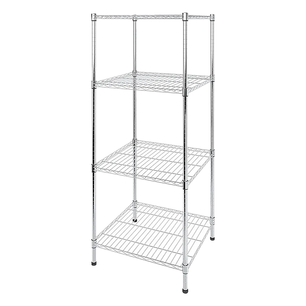 Modular Wire Storage 45x45cm Steel Shelving Chrome With Fixed Legs For Garage Warehouse Or Kitchen Organisation