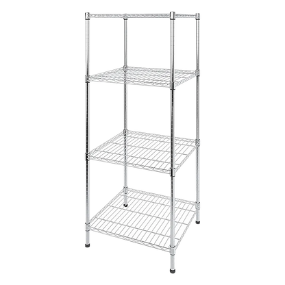 Modular Wire Storage 45x45cm Steel Shelving Chrome With Fixed Legs For Garage Warehouse Or Kitchen Organisation