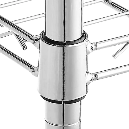 Modular Wire Storage 45x45cm Steel Shelving Chrome With Wheels For Garage Warehouse Or Kitchen Organisation - Image 7