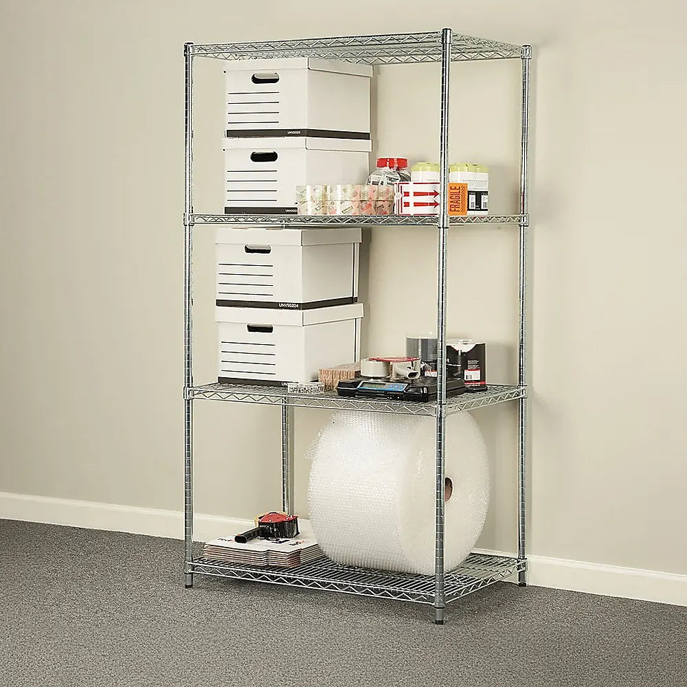 Modular Wire Storage 120x60cm Steel Shelving Chrome With Fixed Legs For Garage Warehouse Or Kitchen Organisation - Image 2