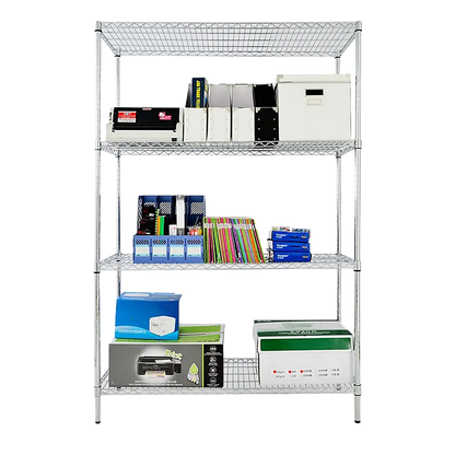 Modular Wire Storage 120x60cm Steel Shelving Chrome With Fixed Legs For Garage Warehouse Or Kitchen Organisation - Image 4