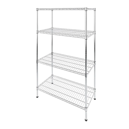 Modular Wire Storage 120x60cm Steel Shelving Chrome With Fixed Legs For Garage Warehouse Or Kitchen Organisation