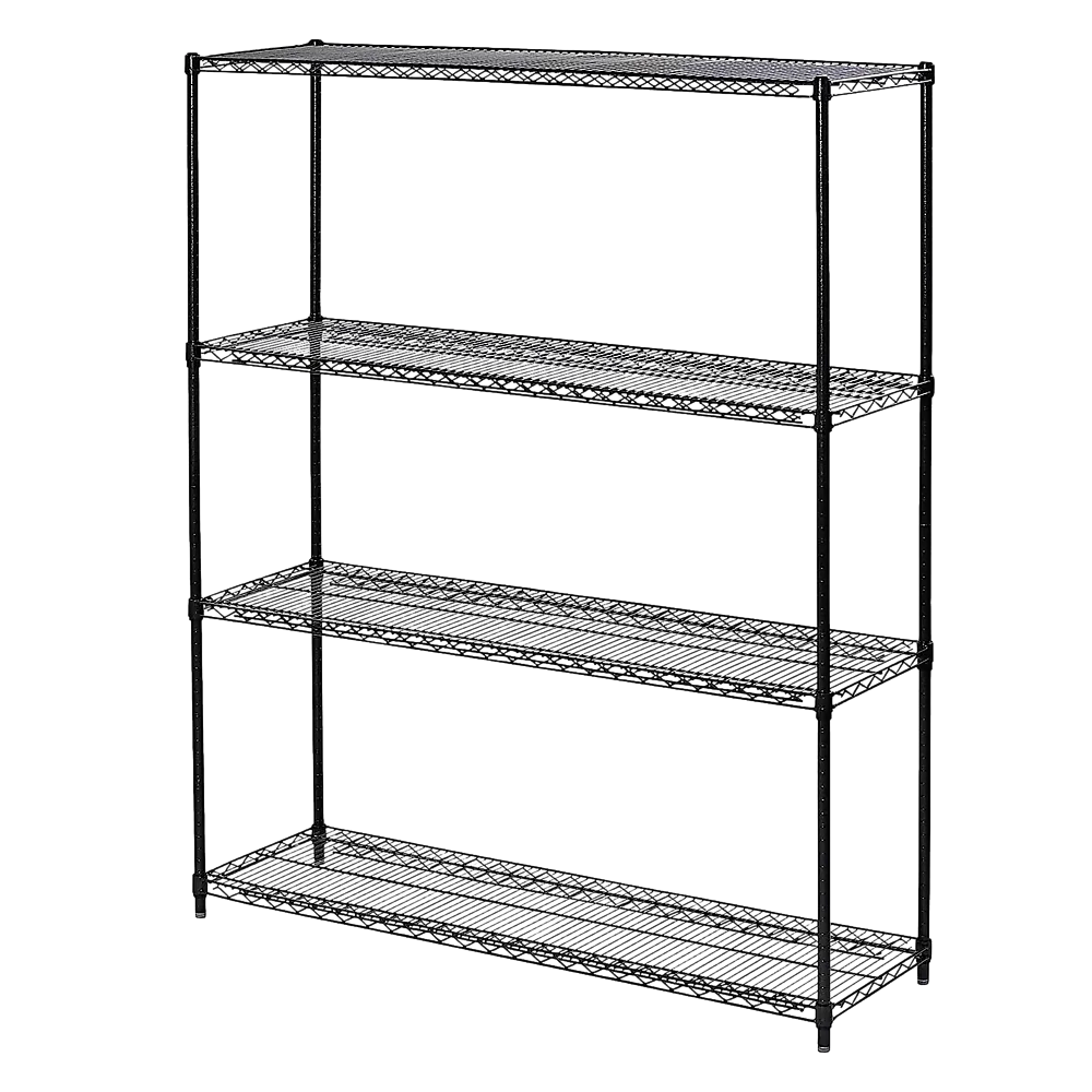 Modular Wire Storage 120x60cm Steel Shelving Black With Fixed Legs For Garage Warehouse Or Kitchen Organisation