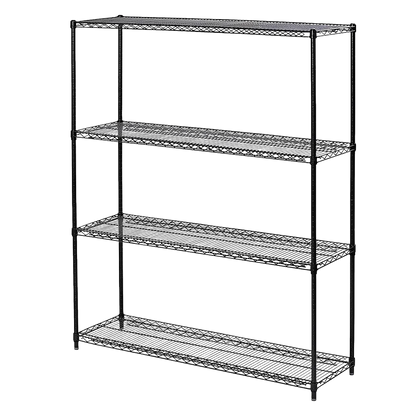 Modular Wire Storage 120x60cm Steel Shelving Black With Fixed Legs For Garage Warehouse Or Kitchen Organisation