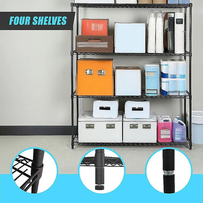 Modular Wire Storage 120x60cm Steel Shelving Black With Fixed Legs For Garage Warehouse Or Kitchen Organisation - Image 9