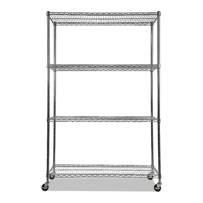 Modular Wire Storage 120x60cm Steel Shelving Chrome With Wheels For Garage Warehouse Or Kitchen Organisation - Image 4