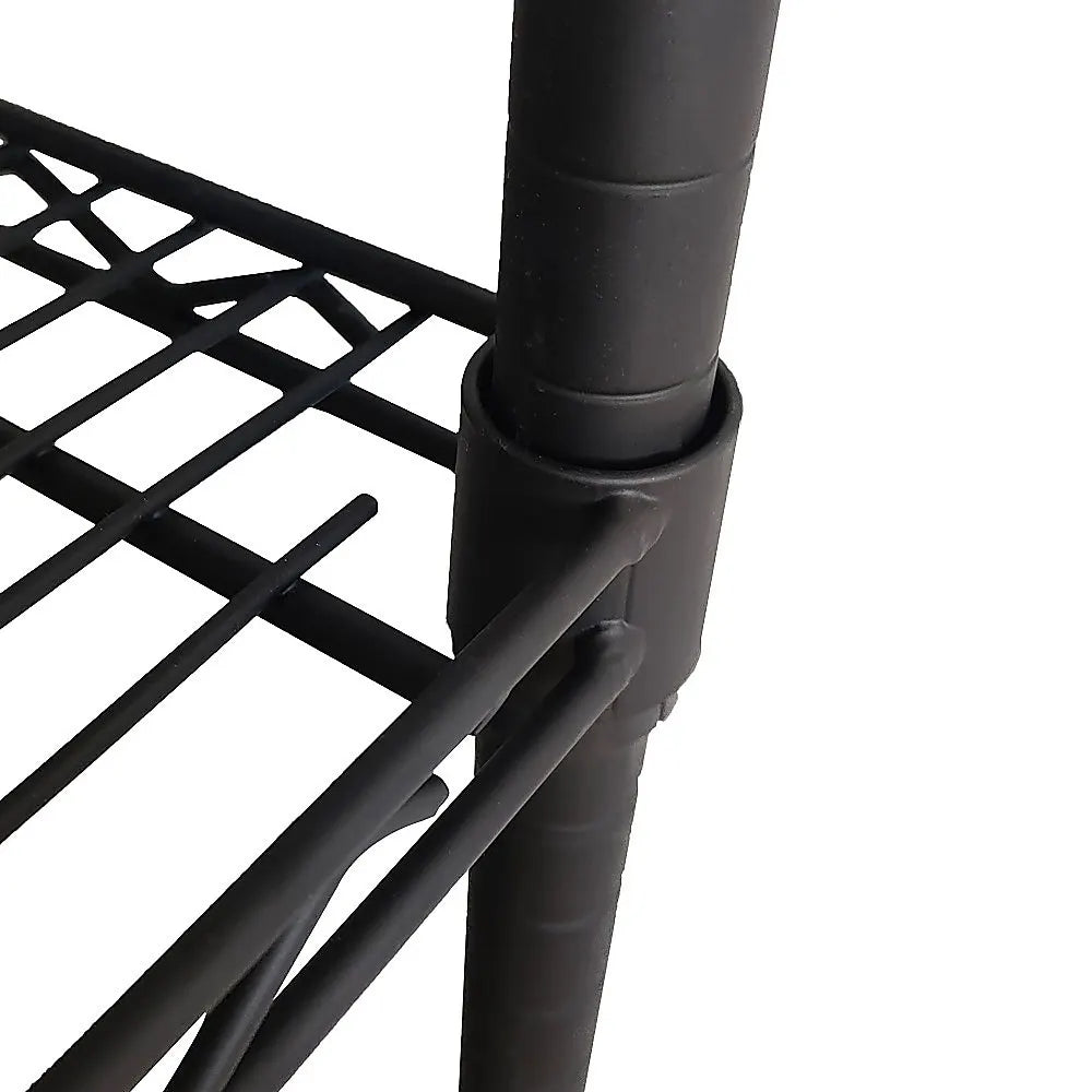 Modular Wire Storage 150x35cm Steel Shelving Black With Fixed Legs For Garage Warehouse Or Kitchen Organisation - Image 8