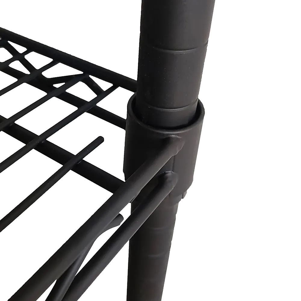 Modular Wire Storage 150x35cm Steel Shelving Black With Wheels For Garage Warehouse Or Kitchen Organisation - Image 5