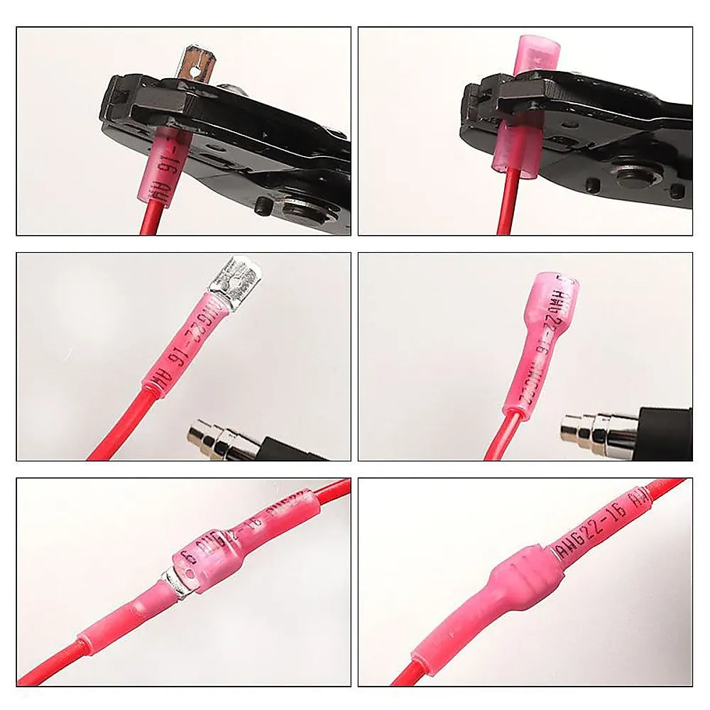 250pc Heat Shrink Spade Connectors Quick Disconnect Wire Electrical - Image 3