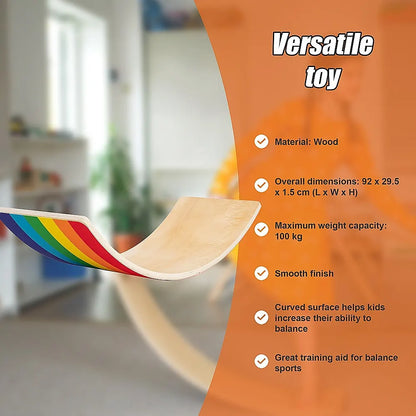 Wooden Wobble Balance Board for Kids Toddlers Adults - Image 9