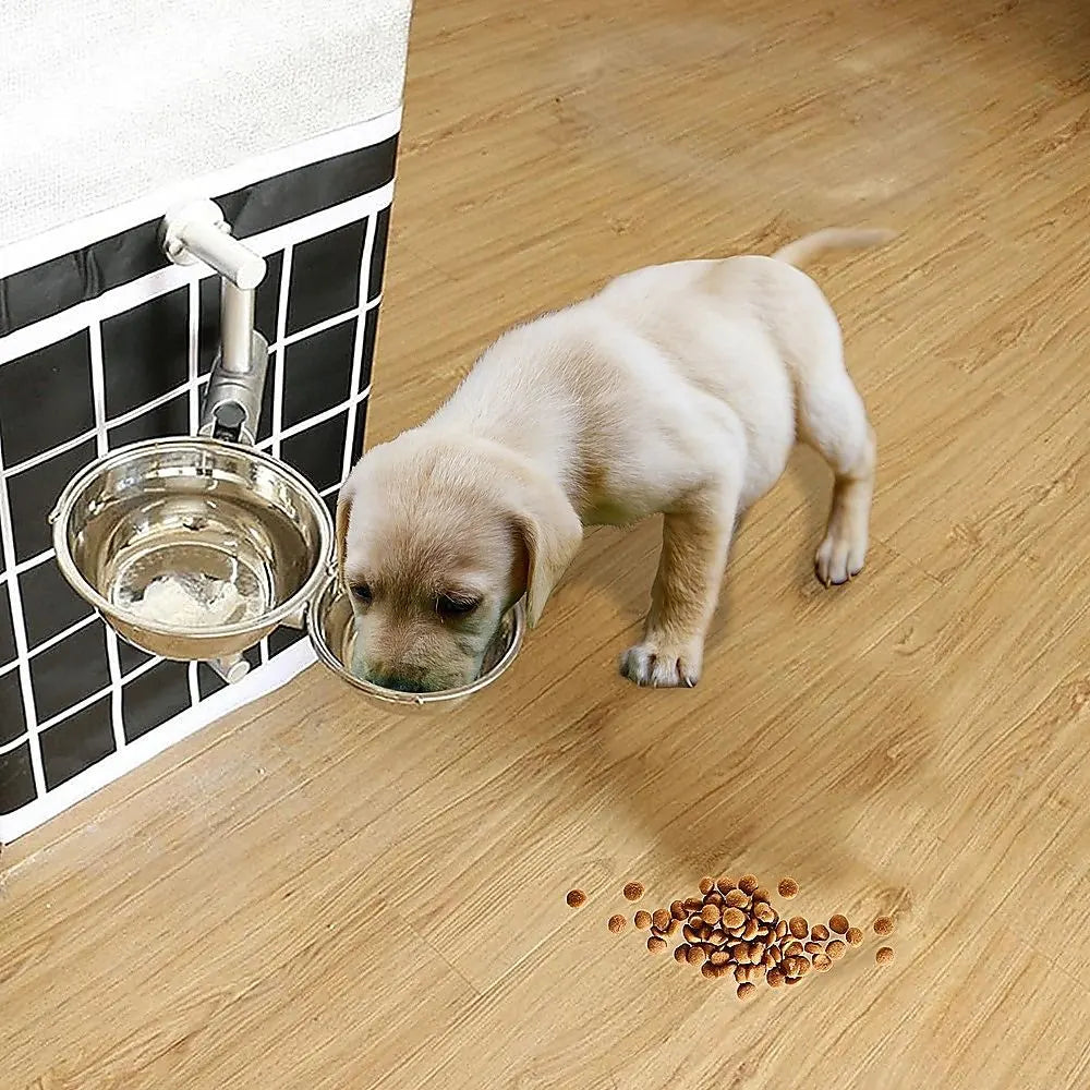 Wall Mounted Dog Bowl Adjustable Height Pet Feeder For Easy Feeding - Image 2