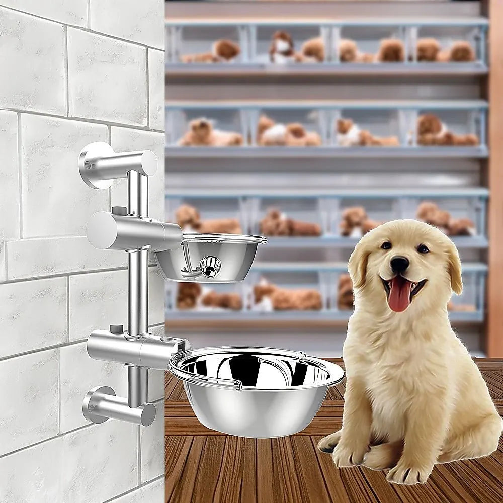 Wall Mounted Dog Bowl Adjustable Height Pet Feeder For Easy Feeding - Image 3