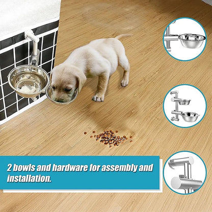 Wall Mounted Dog Bowl Adjustable Height Pet Feeder For Easy Feeding - Image 7
